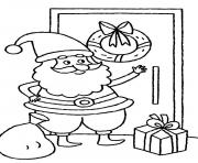 Printable santa claus knocking the door christmas s for kids9d94 coloring pages