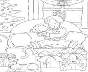 Printable printable s christmas kid and her presentsc9ad coloring pages