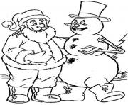 Printable snowman and santa 8493 coloring pages