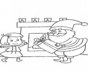Printable christmas s santa delivering gift for little girl84e1 coloring pages