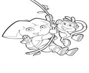 Printable swinging boots and dora s to printe4a0 coloring pages