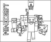 Printable minecraft world team coloring pages