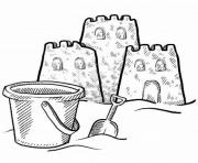 Printable sand castle and a bucket coloring pagef7cb coloring pages