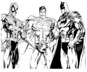 Printable spiderman and batman and superman 6484 coloring pages