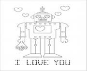 Printable robo i love you valentine e985 coloring pages