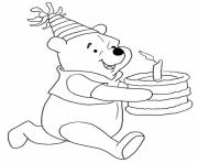 Printable winnie bring the cake free birthday sb363 coloring pages