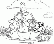 Printable rabbit and tiger on an umbrella winnie the pooh pages0ac9 coloring pages