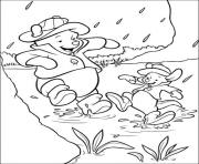 Printable pooh and piglets playing with muds page7990 coloring pages