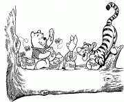 Printable pooh and friends having honey page1d1b coloring pages