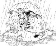 Printable pooh and friends under an umbrella page947d coloring pages