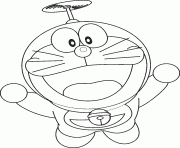 Printable flying doraemon cartoon s4b37 coloring pages