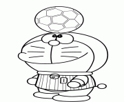 Printable doraemon playing soccer s89b8 coloring pages