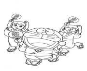 Printable doraemon and friends in summer festival5e88 coloring pages