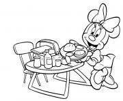 Printable minnie preparing picnic disney a67d coloring pages