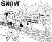 Printable thomas the train s christmas season snow62da coloring pages