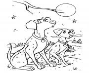 Printable two dalmatians under the moon 13da coloring pages