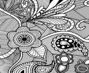 Printable flowers paisley design coloring pages