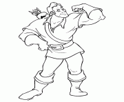 Printable gaston and muscles disney princess 57f2 coloring pages