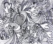 Printable adult heart love valentin day coloring pages