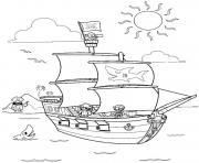 Printable pirate and sharks5f86 coloring pages