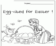 Printable anna olaf egg cited for easter frozen colouring page coloring pages