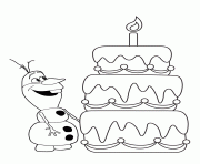 Printable hungry olaf three layer cake colouring page coloring pages