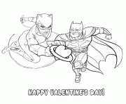 Printable batman catwoman valentine heart coloring pages