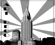 Printable city adult art deco chrysler building new york coloring pages
