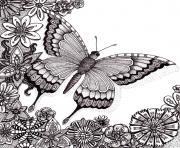 Printable butterflies floers for adults free coloring pages