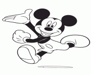 Printable excited mickey mouse running disney coloring pages