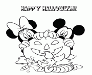 Printable mickey mouse and halloween pumpkin disney coloring pages