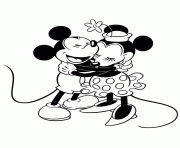 classic mickey and minnie mouse hugging disney coloring pages