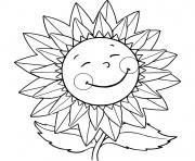 Printable sunflower smiling s for kids with flowersbc56 coloring pages