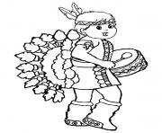 Printable little red indian girl thanksgiving s8d9e coloring pages