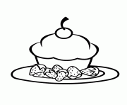 Printable strawberries and cupcake b1f0 coloring pages