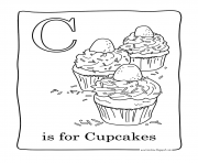 Printable facile cupcakes coloring pages