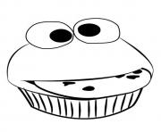 Printable funny cupcake coloring pages