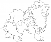 Printable 059 arcanine pokemon coloring pages