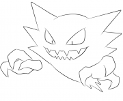 Printable 093 haunter pokemon coloring pages