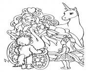 Printable The barbie and the unicorn princess coloring pages