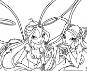 Printable bloom and stella winx club coloring pages