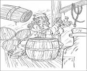 Printable he catches a crab pirates of the caribbean coloring pages