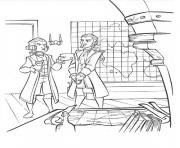 Printable two enemies pirates of the caribbean coloring pages