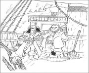 Printable jack with his enemy pirates of the caribbean coloring pages