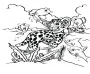 Printable The leopard hunter a4 coloring pages
