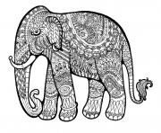 Printable elephant complex for adults print out hard coloring pages