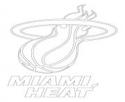 Printable miami heat logo nba sport coloring pages