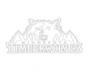 Printable minnesota timberwolves logo nba sport coloring pages