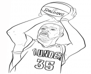 Printable kevin durant nba sport coloring pages