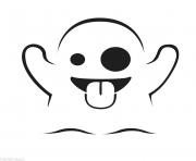 Printable emoji ghost coloring pages